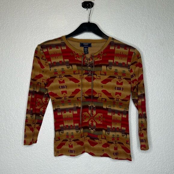 Woman’s Chaps Denim Petite Long Sleeve Shirt Size PM - Picture 1 of 3